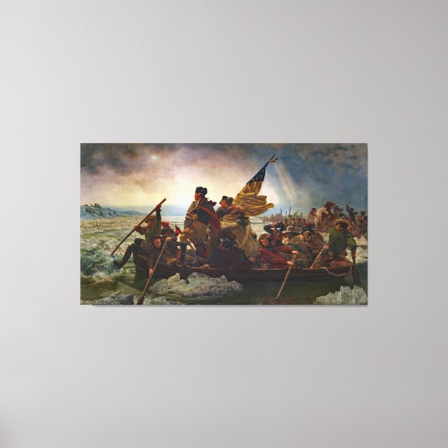 Leutze Washington Crossing Delaware Painting Canvas Print (Front)