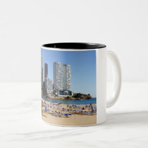 Levante beach of Benidorm Two-Tone Coffee Mug