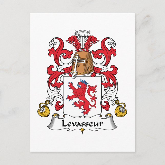 Levasseur Family Crest Postcard (Front)