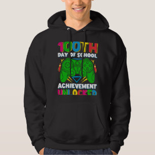 Level 100 Day Of School Unlocked Gamer 100th Days  Hoodie