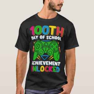 Level 100 Day Of School Unlocked Gamer 100th Days T-Shirt