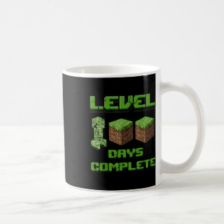 Level 100 Days Complete Gaming Pixel 100th Days Of Coffee Mug