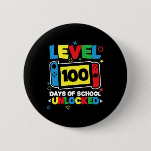 Level 100 Days Of School Complete Game Controller 6 Cm Round Badge
