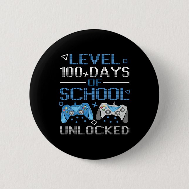Level 100 Days Of School Complete Game Controller  6 Cm Round Badge (Front)