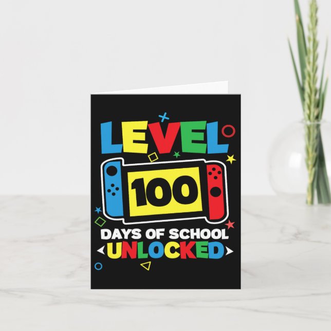 Level 100 Days Of School Complete Game Controller  Card (Front)