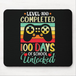 Level 100 Days Of School Complete Gamer Boy Level Mouse Mat