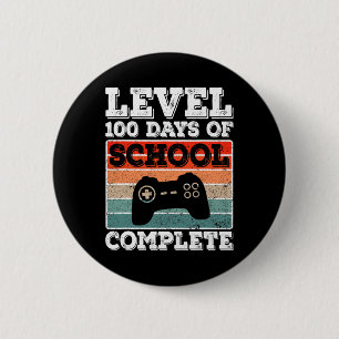 Level 100 Days Of School Complete Gamer Boys Video 6 Cm Round Badge