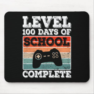 Level 100 Days Of School Complete Gamer Boys Video Mouse Mat