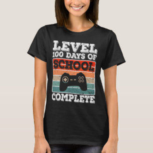 Level 100 Days Of School Complete Gamer Boys Video T-Shirt