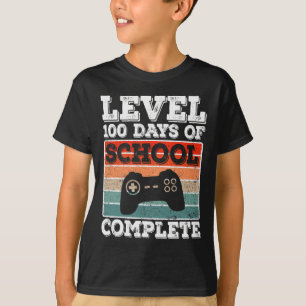 Level 100 Days Of School Complete Gamer Boys Video T-Shirt