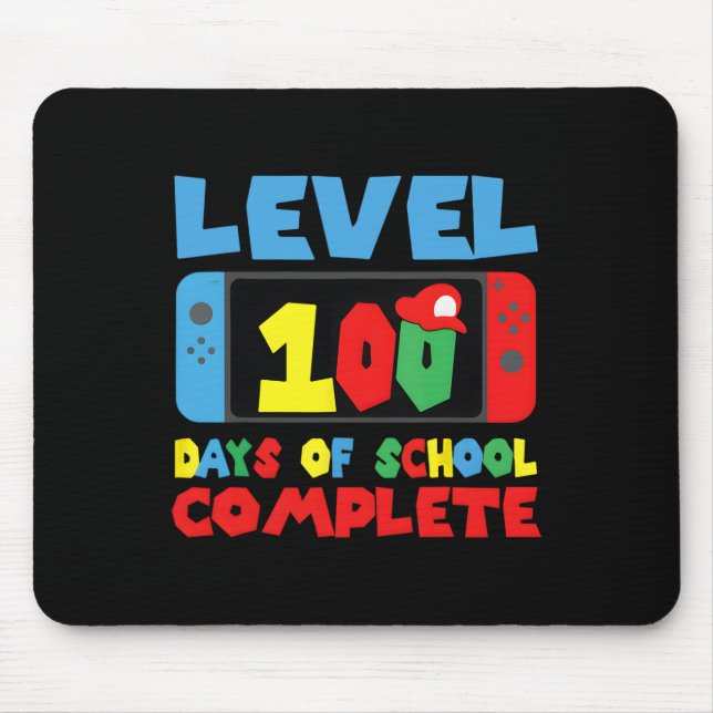 Level 100 Days Of School Complete Gamer Video Game Mouse Mat (Front)