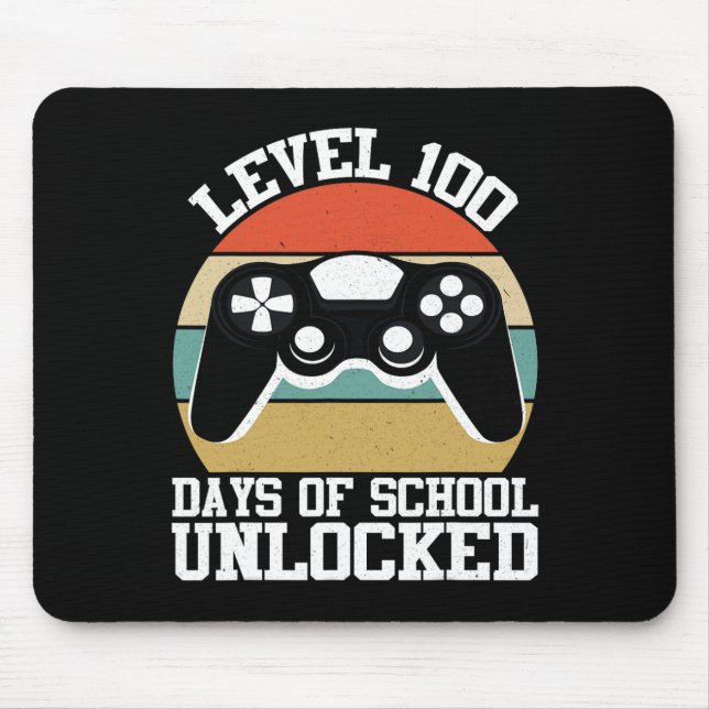 Level 100 Days Of School Complete Gamer Video Game Mouse Mat (Front)