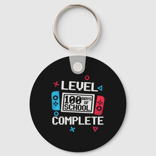 Level 100 Days Of School Complete Happy 100th Days Key Ring (Front)