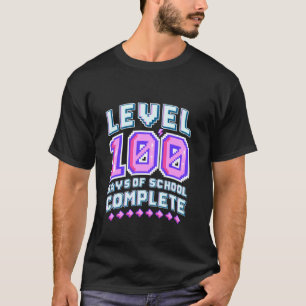 Level 100 Days Of School Complete Pixel Video Game T-Shirt