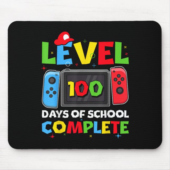 Level 100 Days Of School Complete Video Game 100th Mouse Mat (Front)