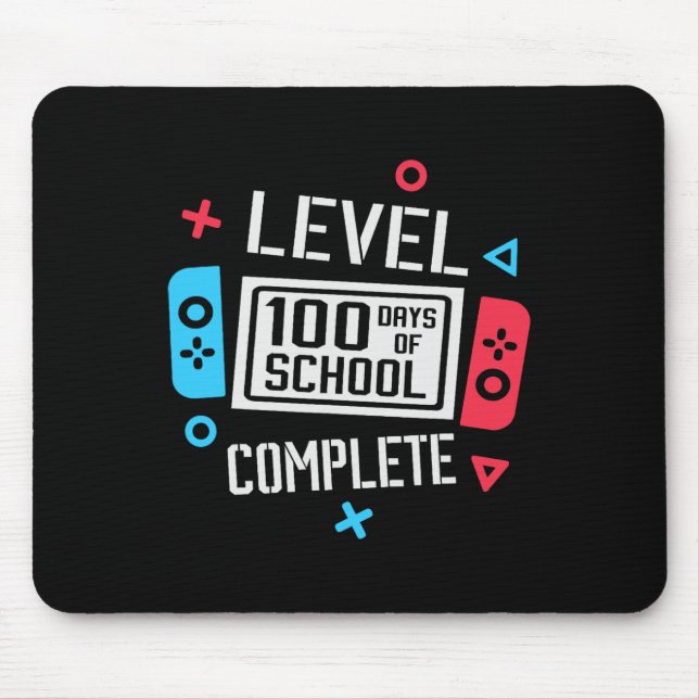 Level 100 Days Of School Complete Videos Game Smar Mouse Mat (Front)