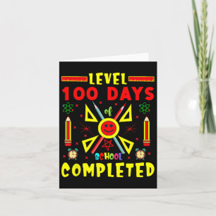 Level 100 Days Of School Completed 100th Day Gamin Card