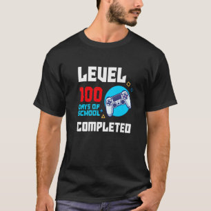 Level 100 Days Of School Completed Gamer 100th Day T-Shirt