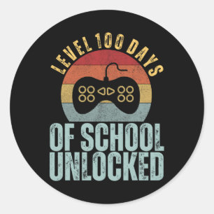 Level 100 Days Of School Unlocked 100th Day Of Sch Classic Round Sticker