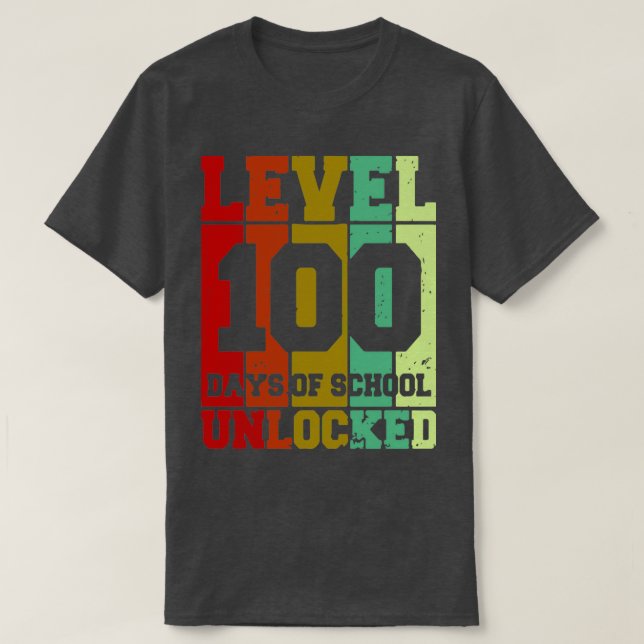 level 100 days of school unlocked 14 T-Shirt (Design Front)