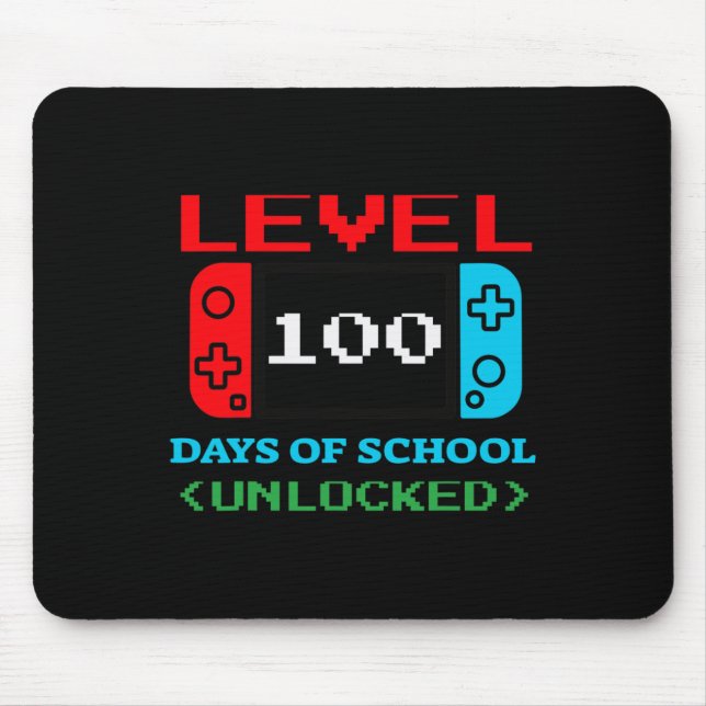 Level 100 Days Of School Unlocked 3 Mouse Mat (Front)