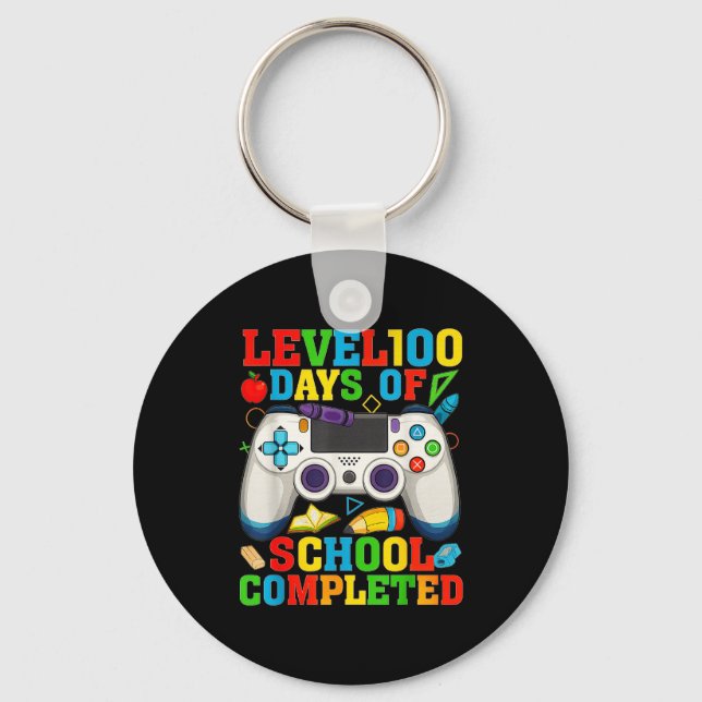 Level 100 Days Of School Unlocked Boys 100th Day O Key Ring (Front)