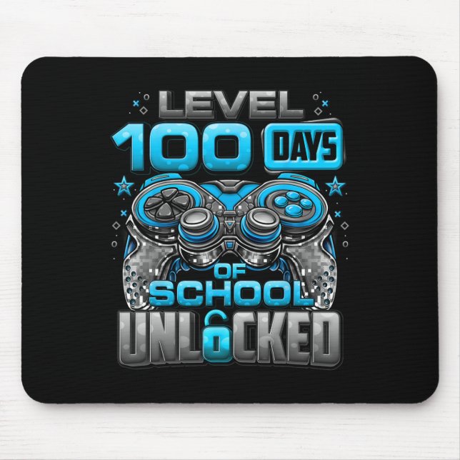 Level 100 Days Of School Unlocked Boys 100th Day O Mouse Mat (Front)
