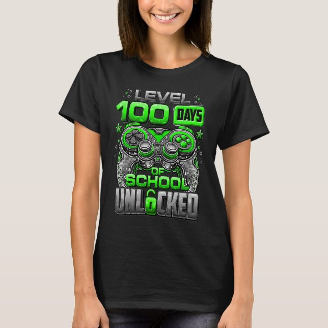 Level 100 Days Of School Unlocked Boys 100th Day O T-Shirt (Front)