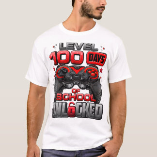 Level 100 Days Of School Unlocked Boys 100Th Day  T-Shirt