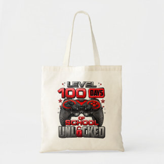 Level 100 Days Of School Unlocked Boys 100Th Day  Tote Bag