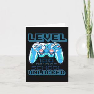 Level 100 Days Of School Unlocked Boys Girls Kids Card