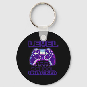 Level 100 Days Of School Unlocked Boys Girls Kids  Key Ring