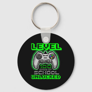 Level 100 Days Of School Unlocked Boys Girls Kids Key Ring