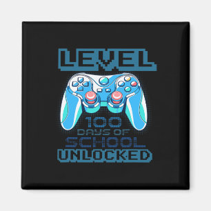 Level 100 Days Of School Unlocked Boys Girls Kids  Magnet