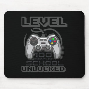 Level 100 Days Of School Unlocked Boys Girls Kids Mouse Mat