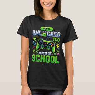 Level 100 Days Of School Unlocked Funny Video Game T-Shirt