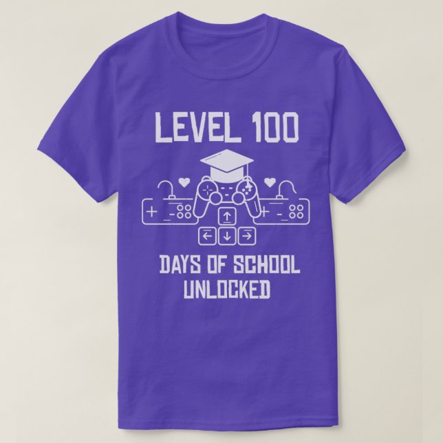 Level 100 Days Of School Unlocked Game 100th Days  T-Shirt (Design Front)