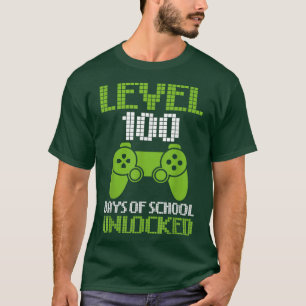 Level 100 Days Of School Unlocked Gamer 100th Day T-Shirt