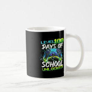 Level 100 Days Of School Unlocked Gamer Boy Girl V Coffee Mug