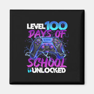 Level 100 Days Of School Unlocked Gamer Boy Girl V Magnet