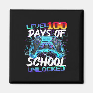 Level 100 Days Of School Unlocked Gamer Boy Girl V Magnet