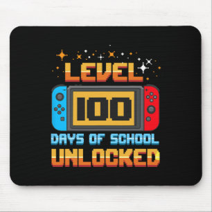 Level 100 Days Of School Unlocked Gamer Boys Fun 1 Mouse Mat