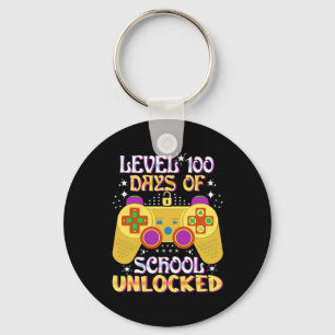 Level 100 Days Of School Unlocked Gamer Fun Key Ring