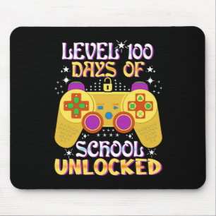 Level 100 Days Of School Unlocked Gamer Fun Mouse Mat