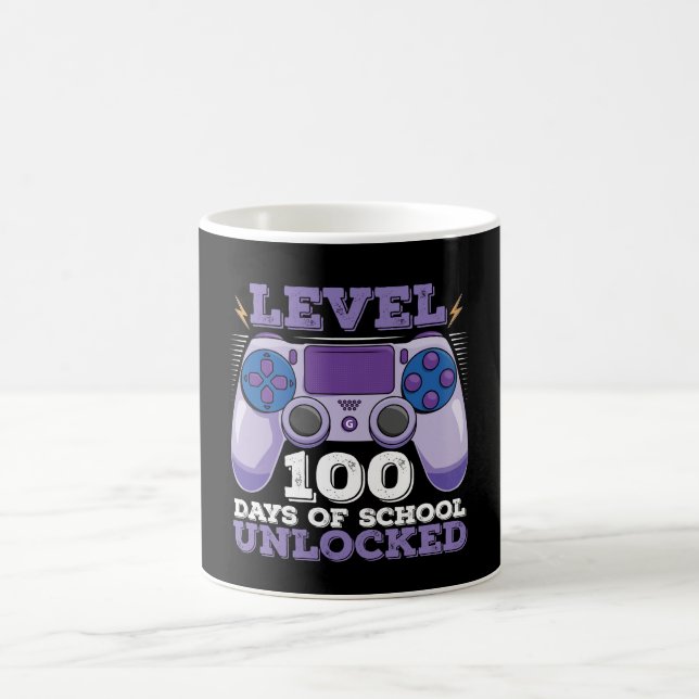 Level 100 Days Of School Unlocked Gamer Gaming Coffee Mug (Center)