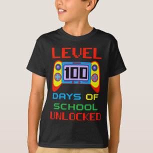 Level 100 Days of School Unlocked Gamer Kids T-Shi T-Shirt
