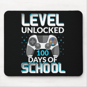 Level 100 Days Of School Unlocked Gamer Nerdy Team Mouse Mat