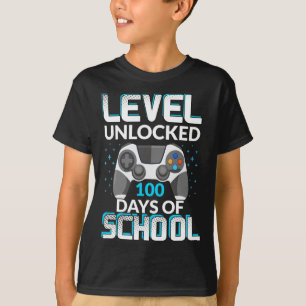 Level 100 Days Of School Unlocked Gamer Nerdy Team T-Shirt