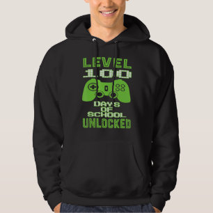 Level 100 Days Of School Unlocked Gamer Video Game Hoodie