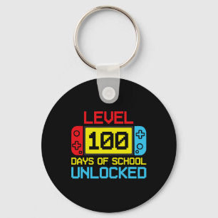 Level 100 Days Of School Unlocked Gamer Video Game Key Ring